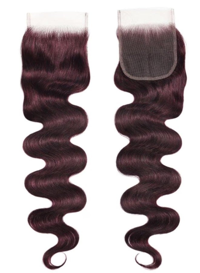 UNICE Body Wave 4X4 Transparent Lace Closure Human Hair 100% Unprocessed Brazilian Virgin Human Hair Closure Free Part Black Cherry Color 16 inch - Image 5